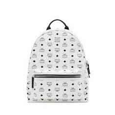 MCM Stark Classic Backpack in Whie
