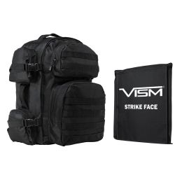 VISM by NcSTAR TACTICAL BACKPACK WITH 10"x12" LEVEL IIIA SOFT BALLISTIC PANEL/ BLACK (Color: Black)