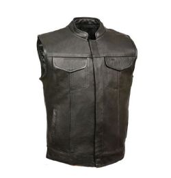 Talos Ballistics NIJ IIIA Bulletproof Menâ€™s Rebel OC Leather Biker Vest (size: Small)